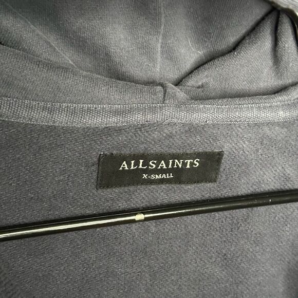 All Saints Navy Full Zip Hoodie XS - Picture 5 of 5